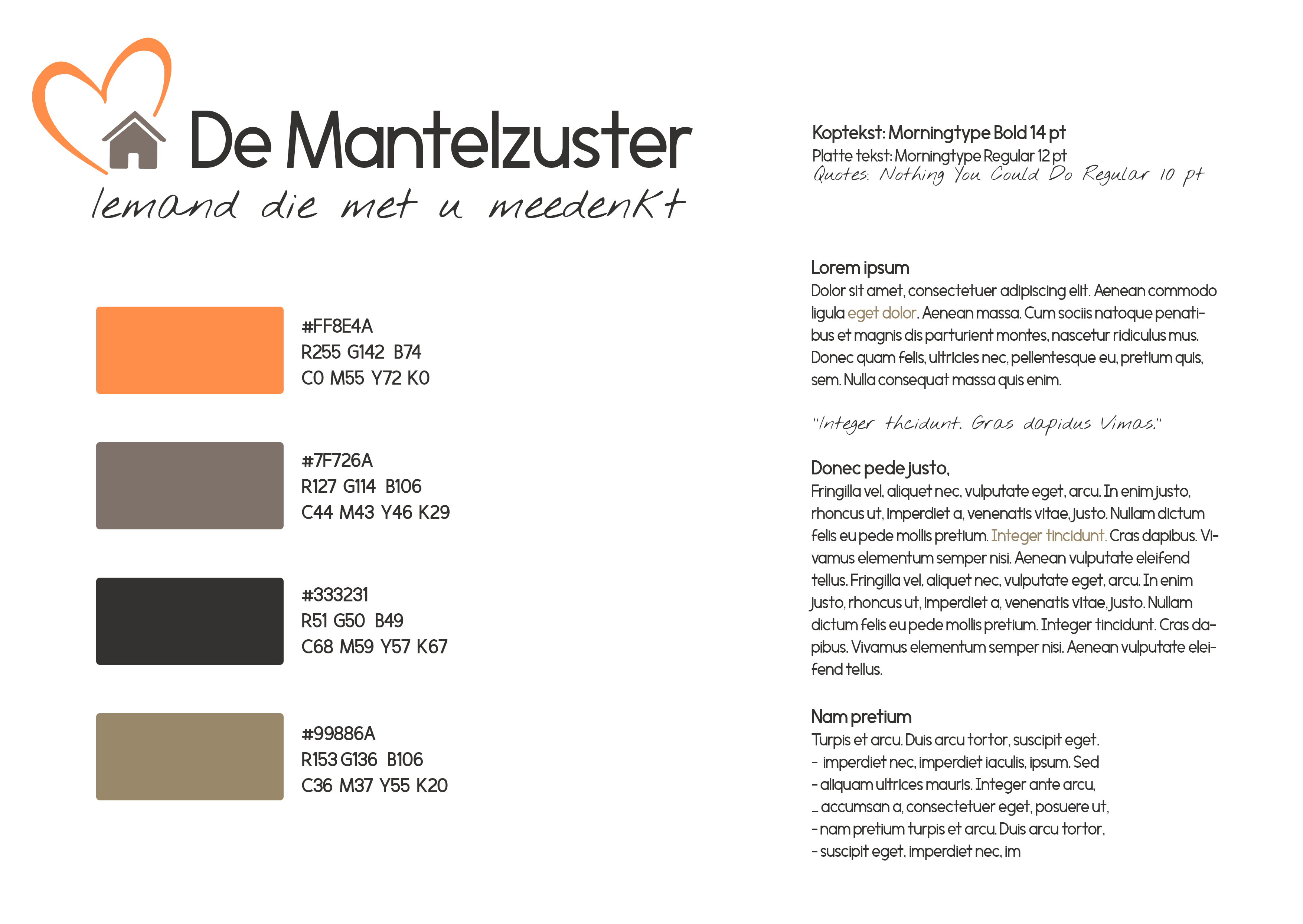 De Mantelzuster - huisstijl styleguide