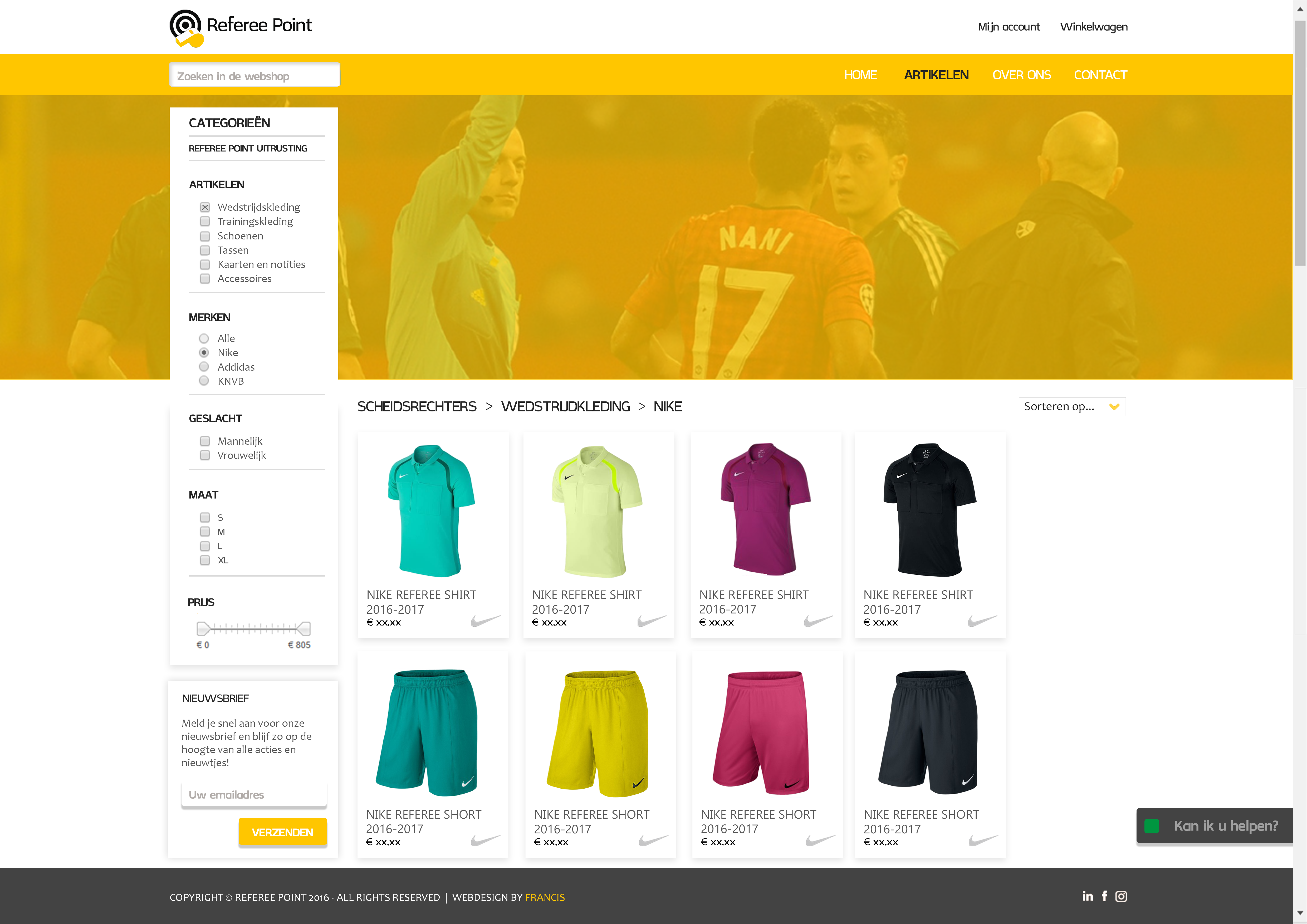 Referee Point - webshop concepten