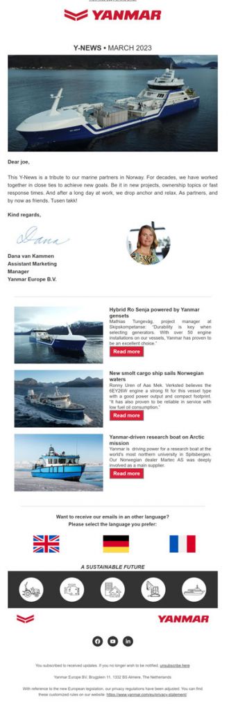 Yanmar - newsletter old design