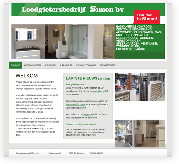 Simon BV - website oud ontwerp
